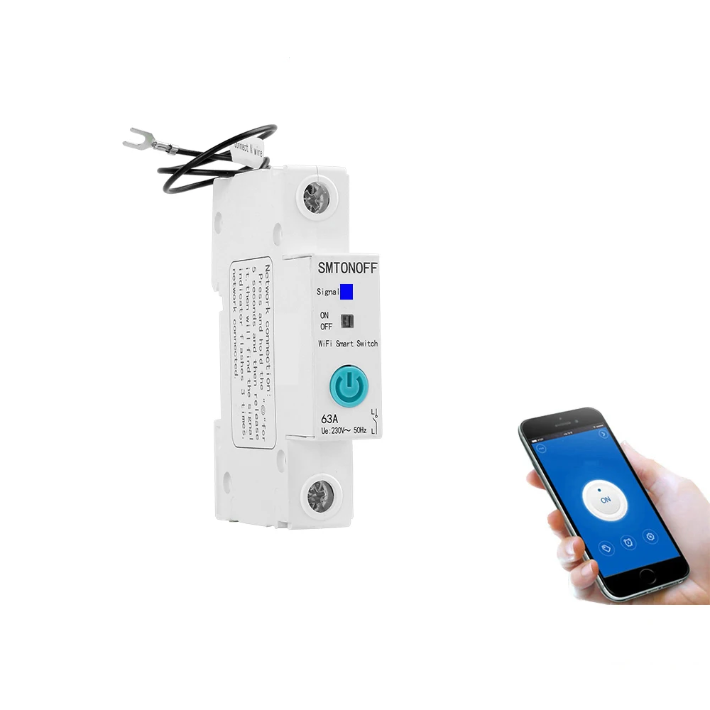 

WiFi circuit breaker din rail switch timer remote control by ewelink app voice control Alexa echo and google home for Smart Home