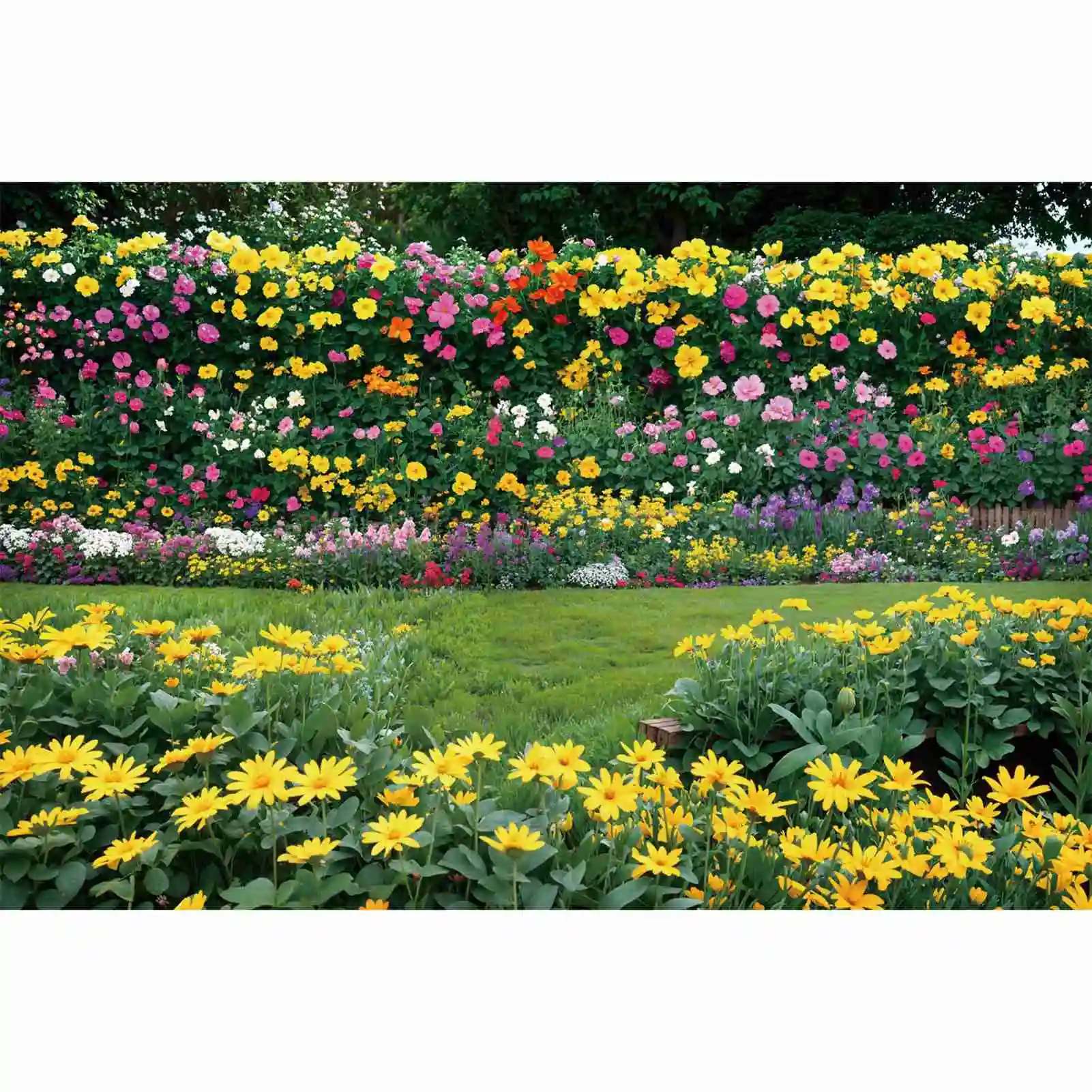 

Colorful Flowers Garden Photography Backdrops Decoration Spring Party Decoration Custom Children Photo Background Banners