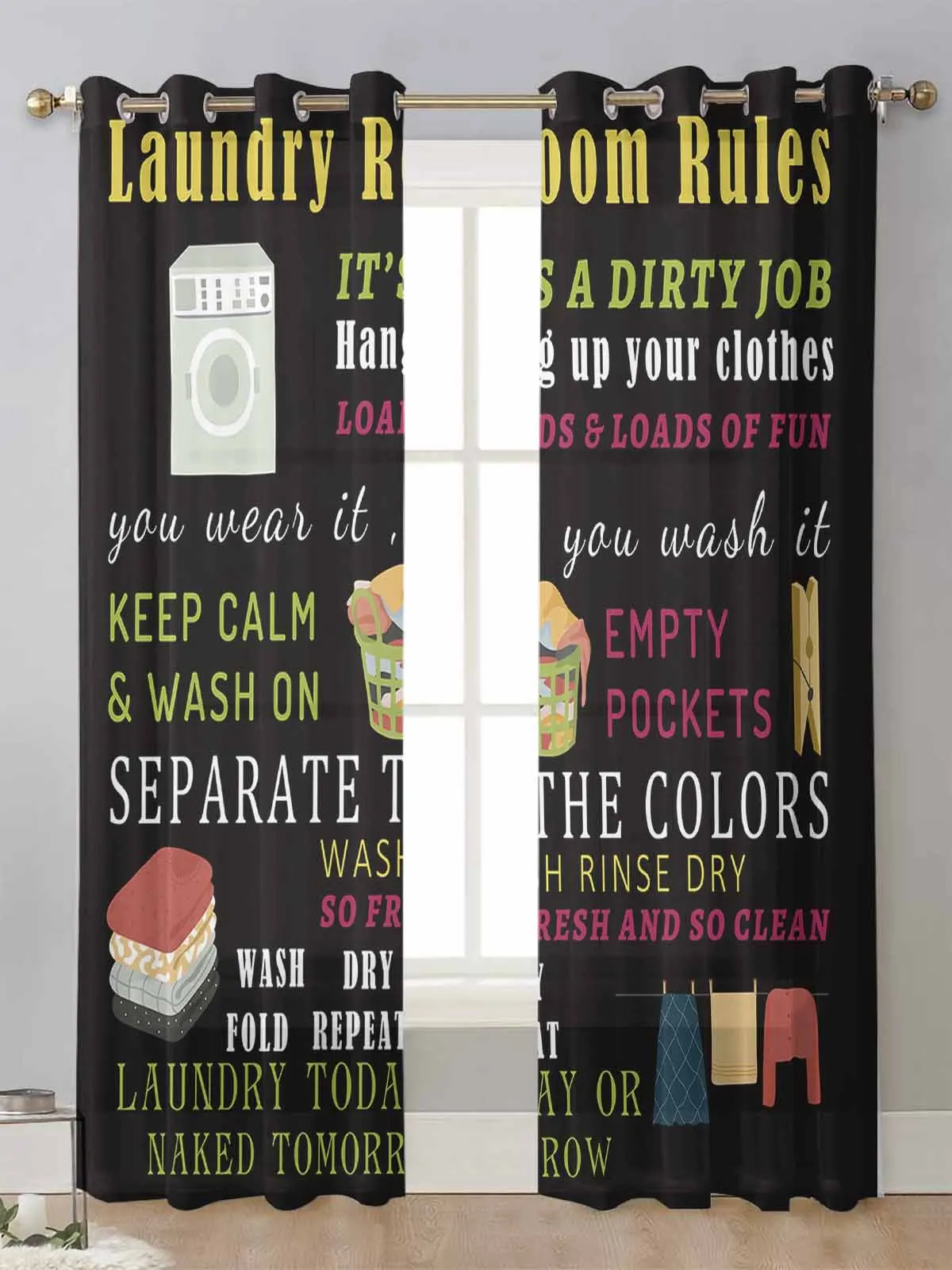 

Laundry Room Rules Sheer Curtains For Living Room Window Screening Transparent Voile Tulle Curtain Cortinas Drapes Home Decor