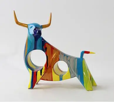 

CREATIVE RESIN COW BULL STATUE VINTAGE ABSTRACT ART HOME DECOR CRAFTS ROOM DECORATION OBJECTS RESIN BAR CATTLE ANIMAL FIGURINES