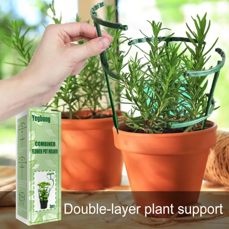 

Plant Support Flower Support Stake Half Round Plant Support Ring Plant Cage Holder Flower Pot Climbing Trellis