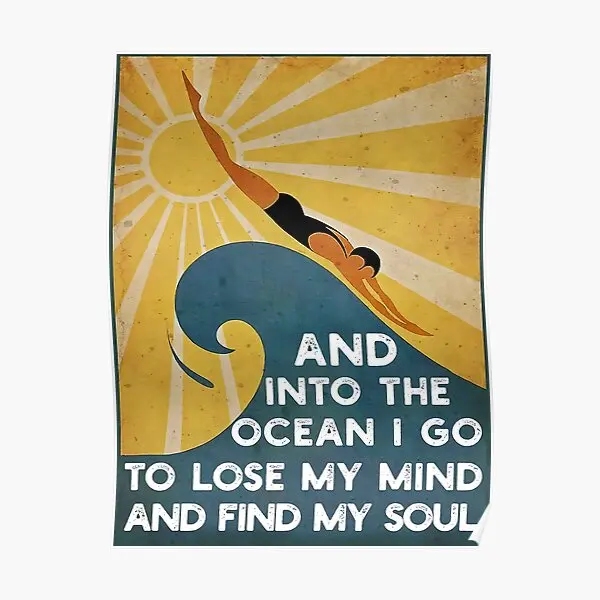 

ВИНТАЖНЫЙ ПЛАКАТ «плавание в океане», Настенный Современный художественный постер, домашняя живопись, настенное украшение, винтажный прин...