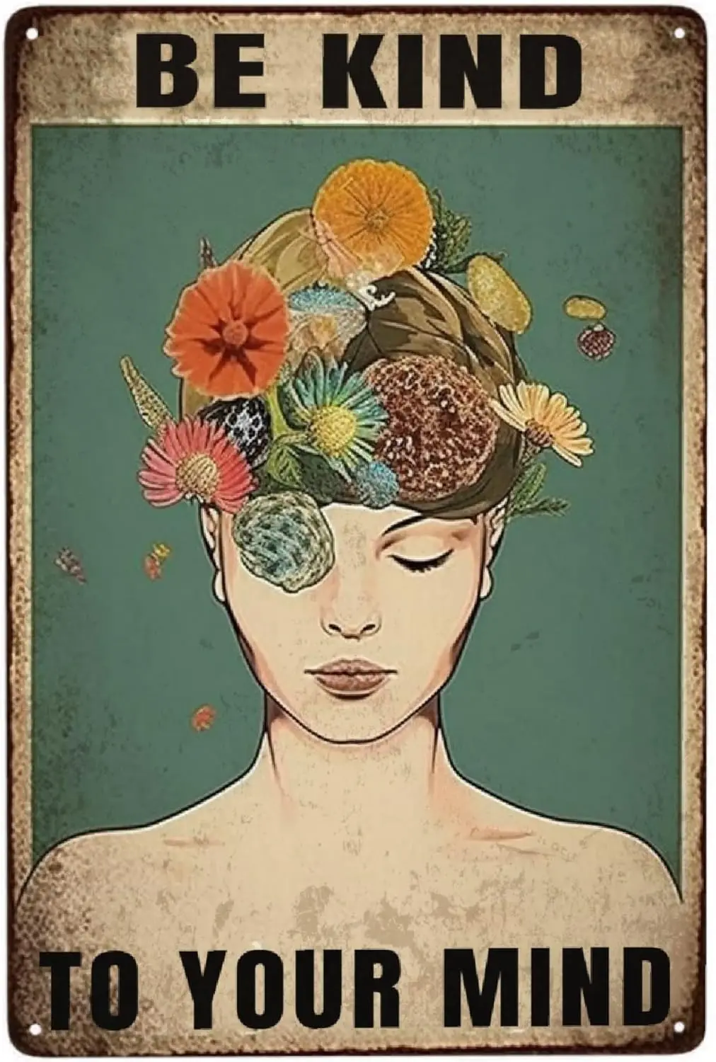 JOCASA Be Kind To Your Mind Винтажный алюминиевый металлический плакат Декор-ретро
