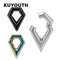 kuyouth top quality stainless steel rhombus magnet ear weight stretchers body jewelry earring piercing gauges expanders 2pcs