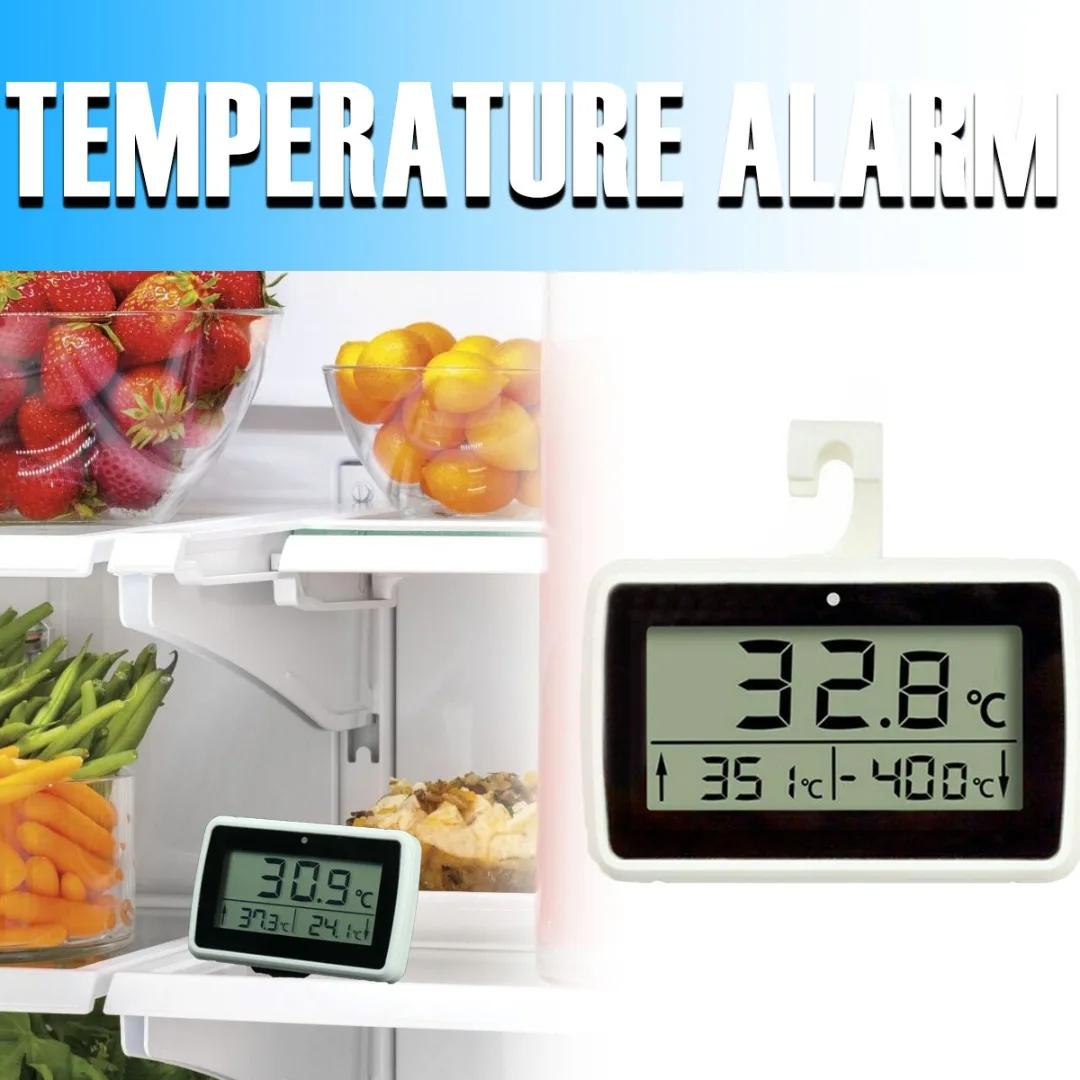 

Электронный цифровой термометр для холодильника, кухонный домашний термометр с крючком и ЖК-экраном для холодильников, морозильных камер