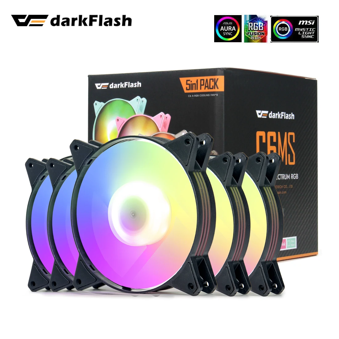 

Darkflash new 120mm PC Computer Case Fan Cooling Cooler Adjustable RGB Led 12cm Mute Ventilador ARGB Fans Adjust Speed Aura Sync