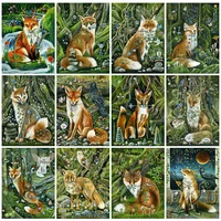 diy diamond painting fox bird mosaic animal fox full drill diamond embroidery waterfall rhinestone kit wall art home decor gift