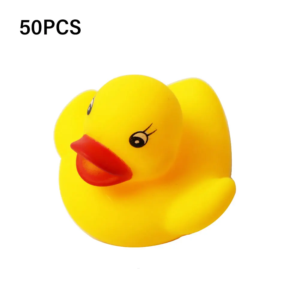 

50pcs Baby Shower Mini Rubber Ducky Safe Birthday Party Cute Toddlers Reusable Floating Bath Toy Sturdy Home Gift Decoration