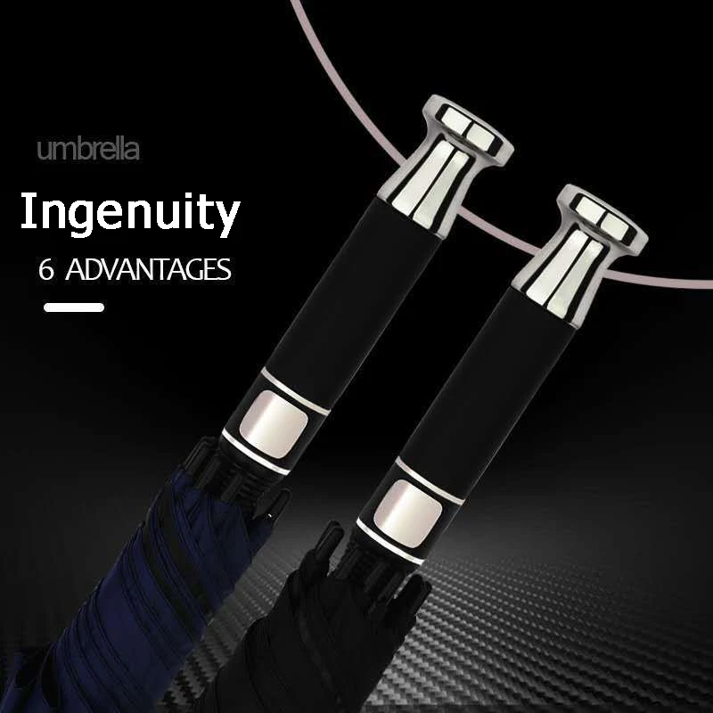 Luxury Automatic Long Handle Business Golf Umbrella Fiber Sraight Paraguas Can Be Customized Logo |