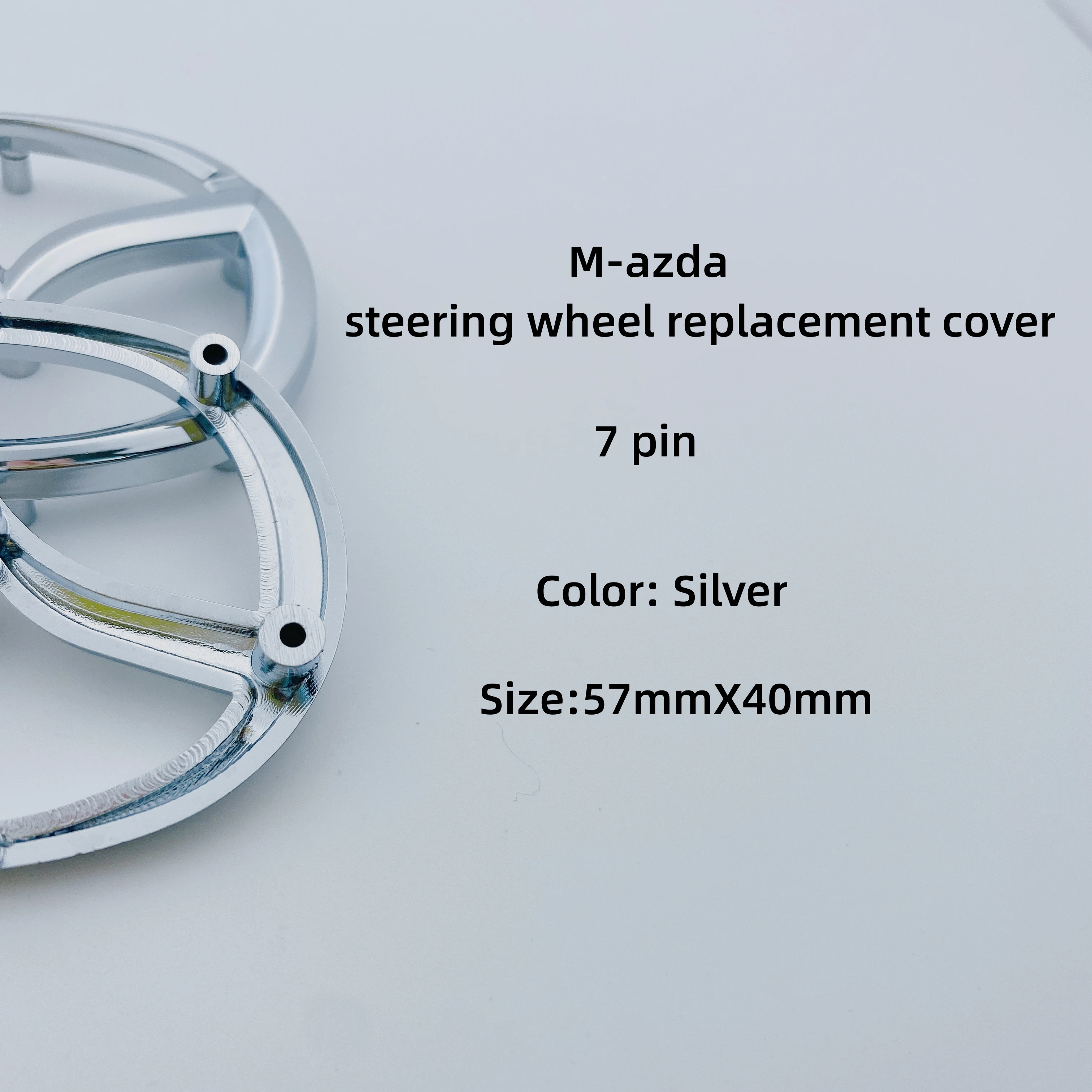 

1 шт., серебристый высококачественный 3D M-azda автомобильный значок на руль, эмблема-наклейка для автомобиля, аксессуары для стайлинга Центрального управления