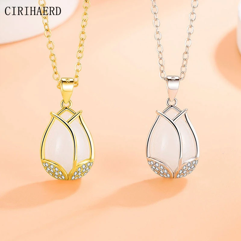 

Jewelry Trend 2022 Women's Tulip Flowers Pendants For Jewelry Necklace Charms DIY Handmade Necklace Making Accessories Wholesale