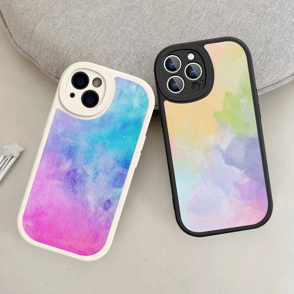 

Watercolor Drawing Phone Case Hard Leather For iPhone 14 13 12 Mini 11 14 Pro Max Xs X Xr 7 8 Plus Fundas