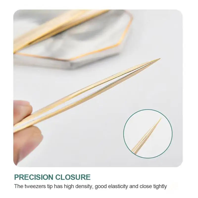 

1 Pcs Eyelash Grafting Eyelash Tweezers Stainless Steel Precision Flowering Gold Feather Clip Eyebrow Clip Beauty Makeup Tools