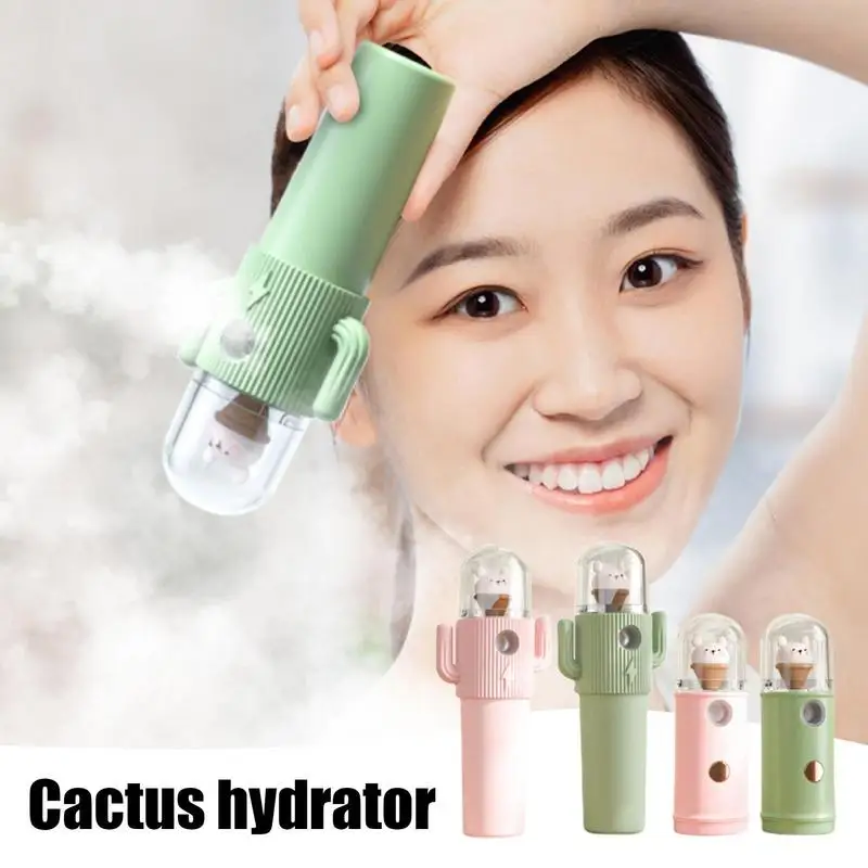 

Mini Portable Cactus Air Humidifier Power Bank Mini Size Cactus Humidifier Power Bank For Travel Yoga Bedroom Offices Home