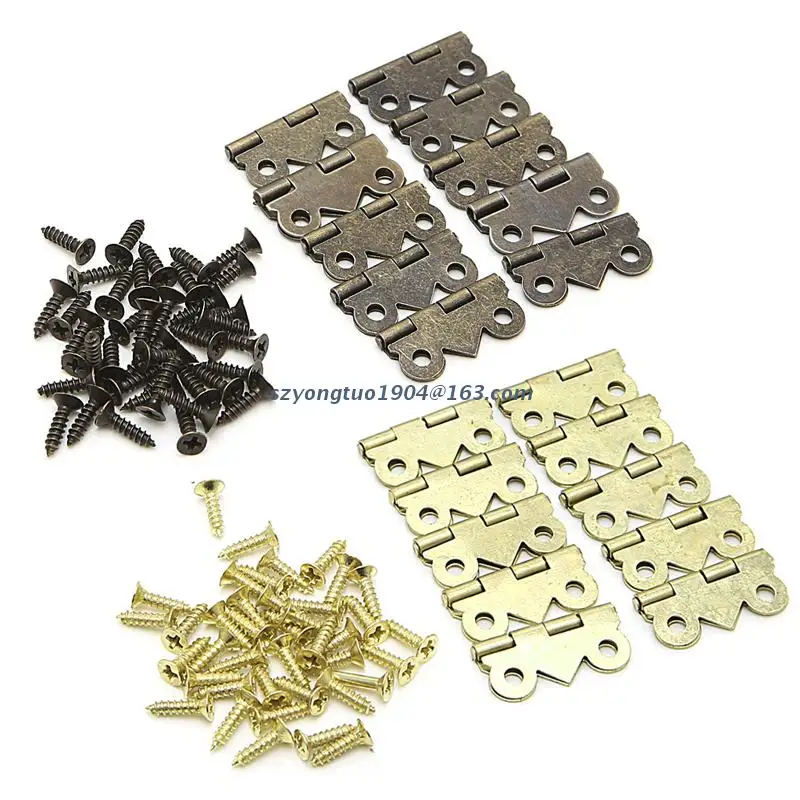 

P82D 10x Mini Butterfly Door Cabinet Drawer Jewellery Box Hinge Furniture 20mm x17mm
