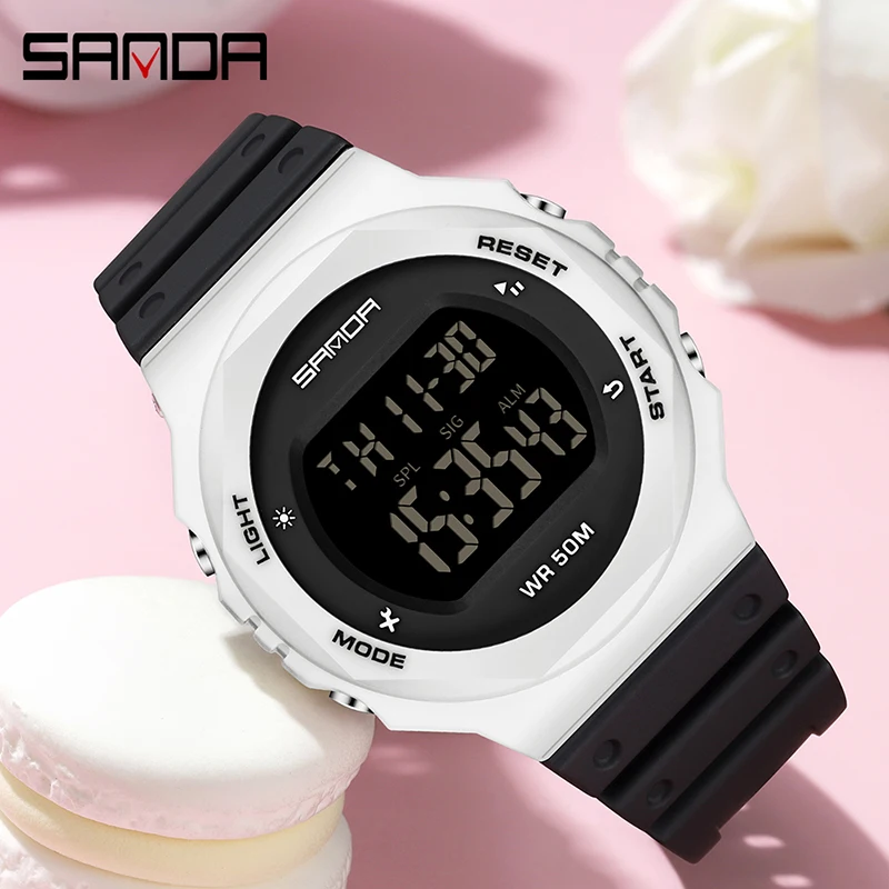 Fashion SANDA Youth Women Digital Watch Shockproof Water-resistant LED Electronic Wristwatches Reloj de mujer 6069
