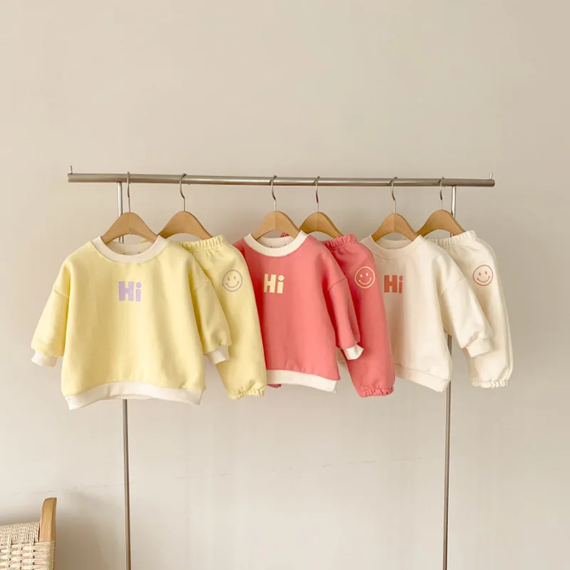 

Baby Clothing Sets Tops Pants Solid Toddler Spring Autumn Outfits Infant Kids Baby Boys Girls 2Pcs Set Clothes Long Sleeve gift