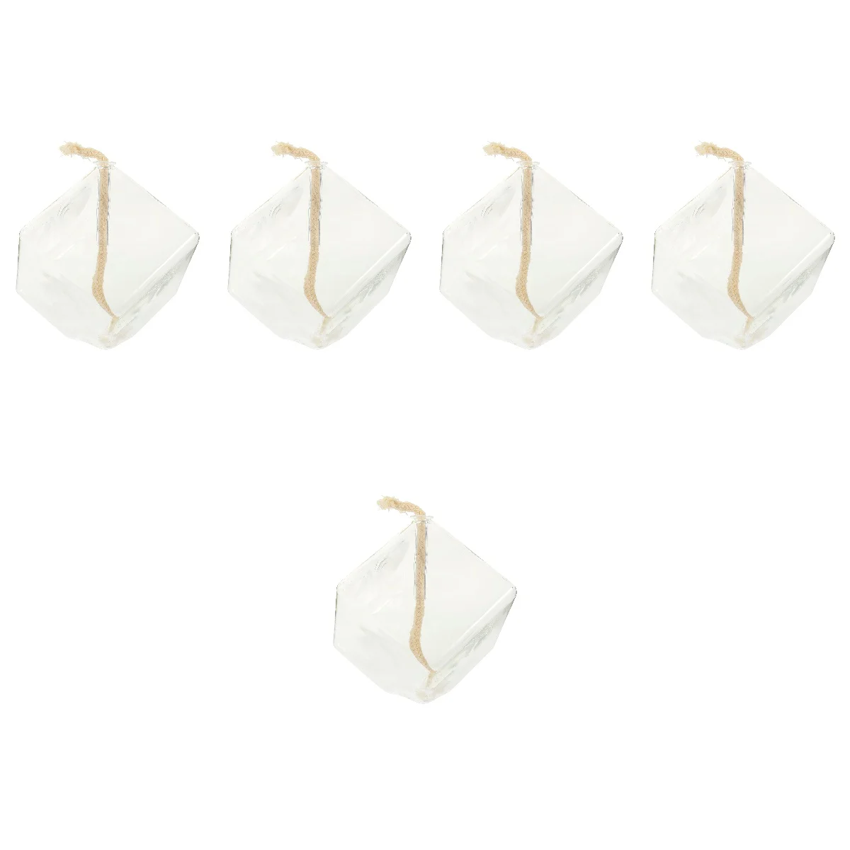 

5 Sets of Oil Lamp Cube Shape Kerosene Lamp Party Decorative Kerosene Lamp