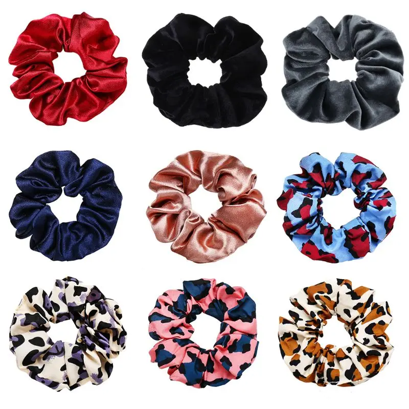 Ed Leopard Elastic Ties Rubber Rope Shimmer Silky Ponytail