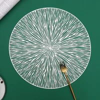 hot sale simple and nature design pvc hollow round placemat heat insulation table mat non slid plate cup pot pad decoration