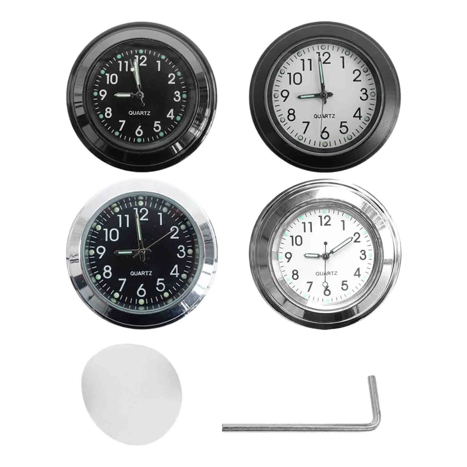 

Waterproof Chrome Motorcycle Bike Handlebar Mount Clock Luminous Watch Aluminum Alloy Clock Moto Accessories Handlebar Clock