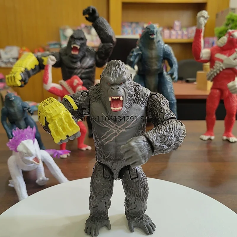 Фото 2025 Playmate Godzilla Wars King Kong 2, мини-коллекция, каменная мускулатура, ящерица, горилла, маленькая обезьяна, игрушка, Коллекционная модель, подарок №2