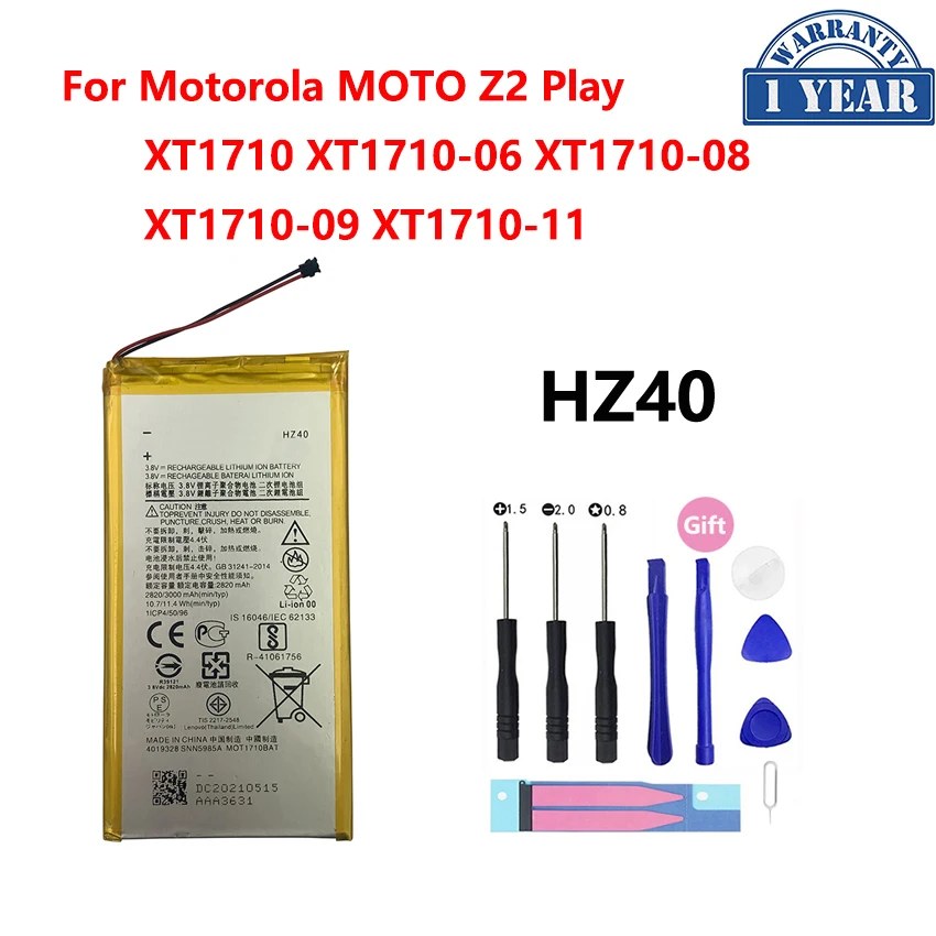 Batería Original HZ40 para Motorola MOTO Z2 Play, Z2Play, XT1710, XT1710-06, XT1710-08,...