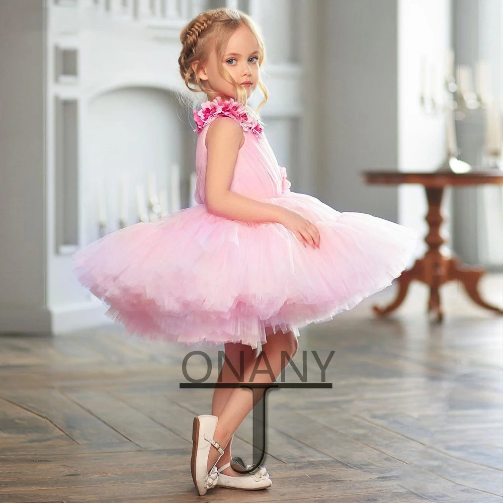 

JONANY прекрасное 3D Цветочное платье для девочек, женское индивидуальное бальное платье без рукавов, маленькая девочка, принцесса, Roupas De Florista