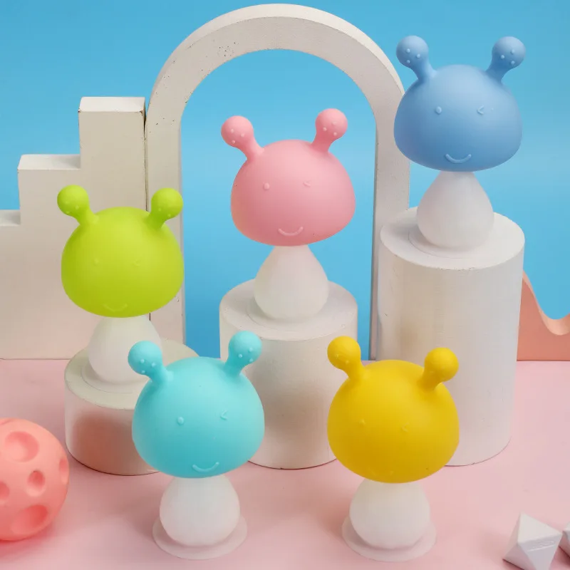 

Baby Soft Silicone Teethers Newborn Mushroom Pacifier Teether Infant Boys Girl BPA Free Chewable Oral Care For Newborn Baby