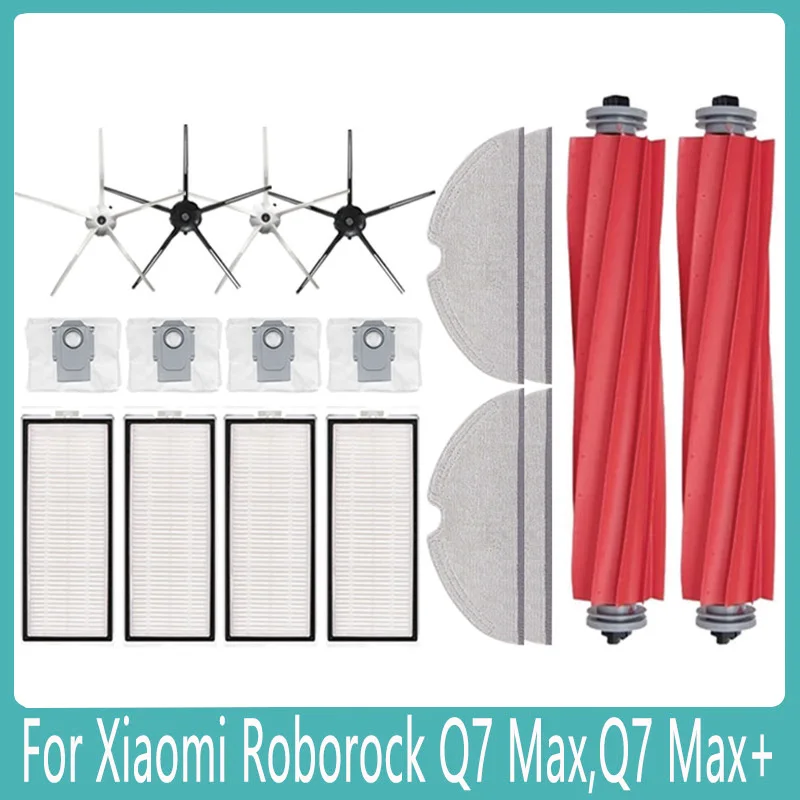 

For Xiaomi Roborock Q7 Max,Q7 Max+,Q7 Plus,T8 Hepa Filter Robot Vacuum Cleaner Spare Parts Main Side Brush mop cloth Dust Bag