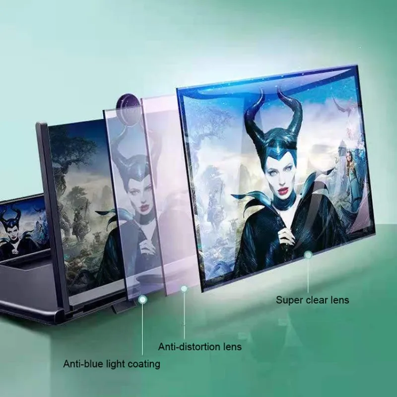 10 Inch Mobile Phone Projector Screen Amplifier Magnifier 3D HD Video Magnifying Cellphone Holder Desk Bracket Phone Accessories