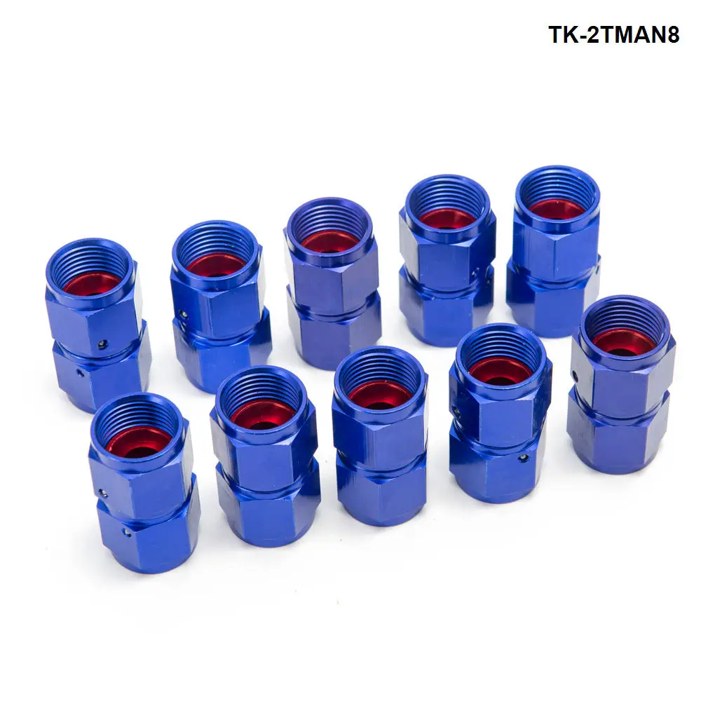 

10PCS/SET AN8 Fuel Oil Swivel Fitting Aluminum Hose End Adaptor 2 Side Female Fitting TK-2TMAN8