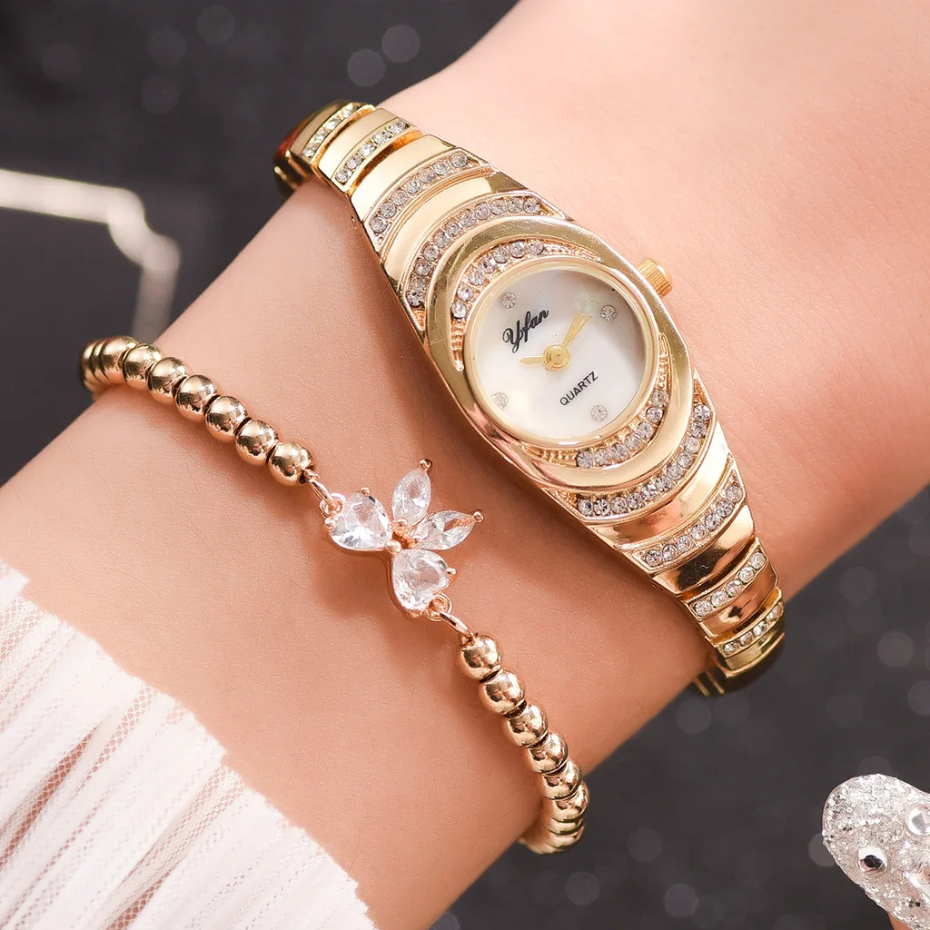 

Watches Fashion And Simple New Women's Watch Temperament Diamond Inlaid Women's Quartz Watch Steel Band Bracelet Women's Watch