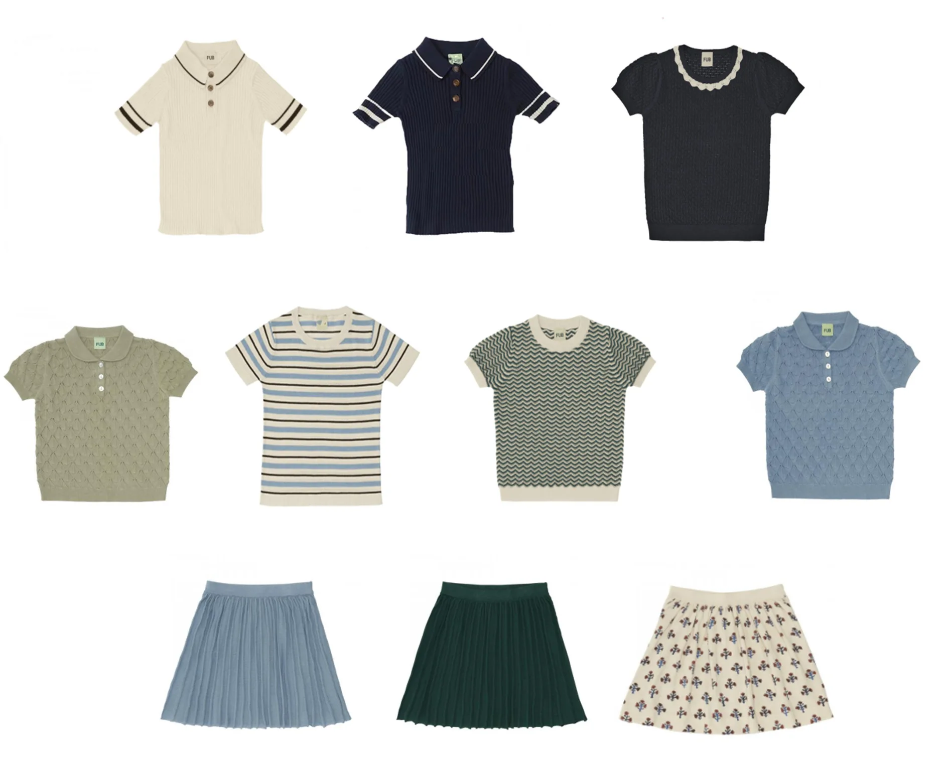 

Knitted T-shirt 2022 Spring And Summer New Girl Skirt Cotton Children's 2-Piece Summer Girl Clothes Children's Clothing Girls