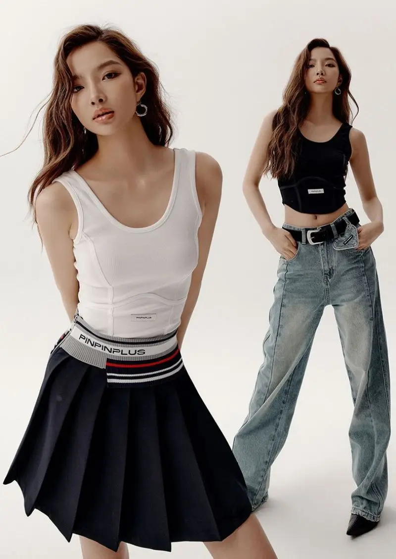 

Korean Sleeveless Tank Top Women Summer Slim Casual Crop Top Singlet