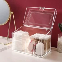 acrylic cotton swab storage holder box portable transparent makeup medicine cotton pad cosmetic container jewelry organizer case