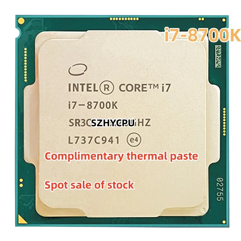 

Intel Core i7-8700K i7 8700K 3.7 GHz Used Six-Core Twelve-Thread CPU Processor 12M 95W LGA 1151