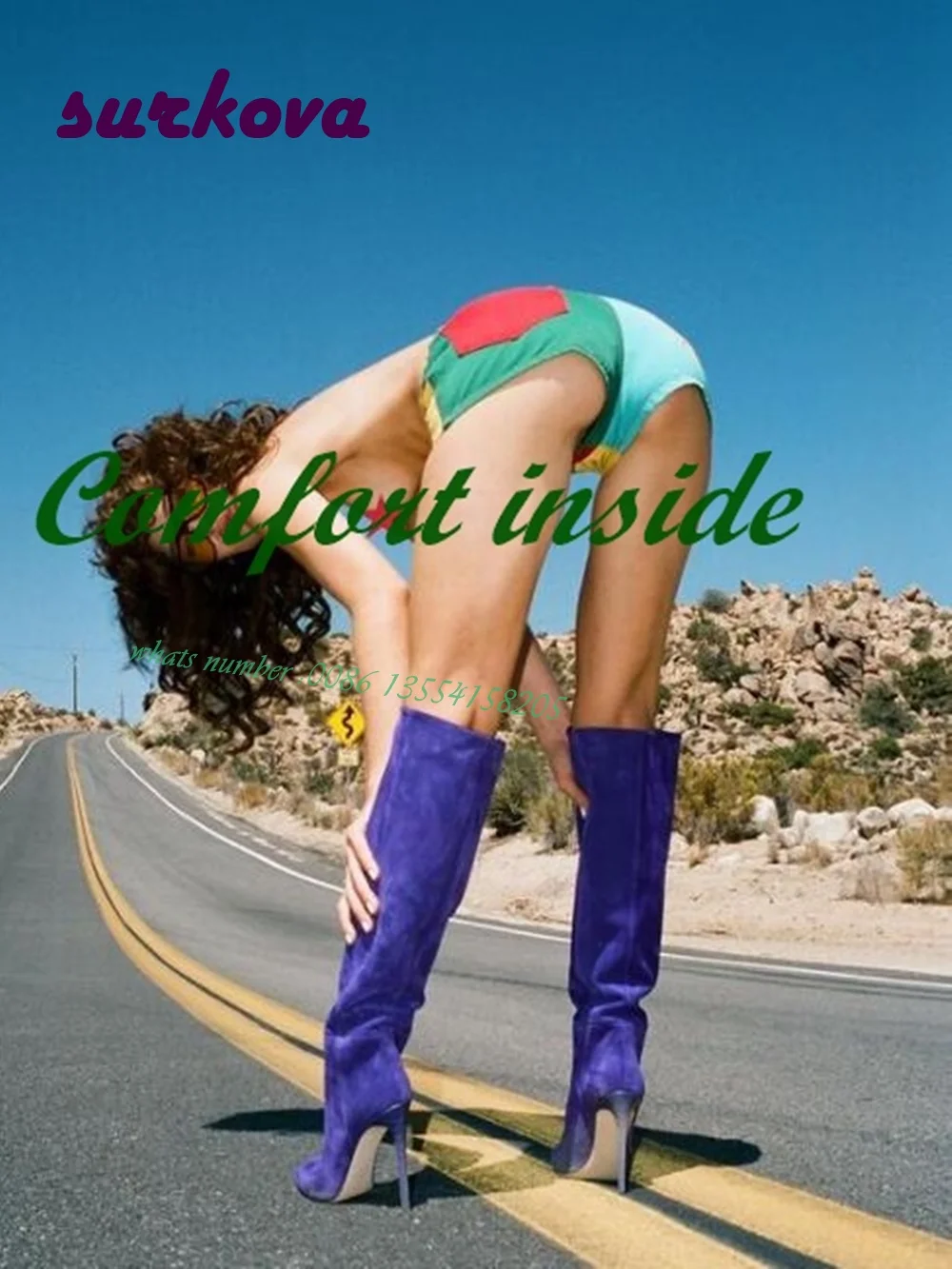 Замшевые плиссированные ботинки на шпильке 2024 новые дизайнерские женские сапоги