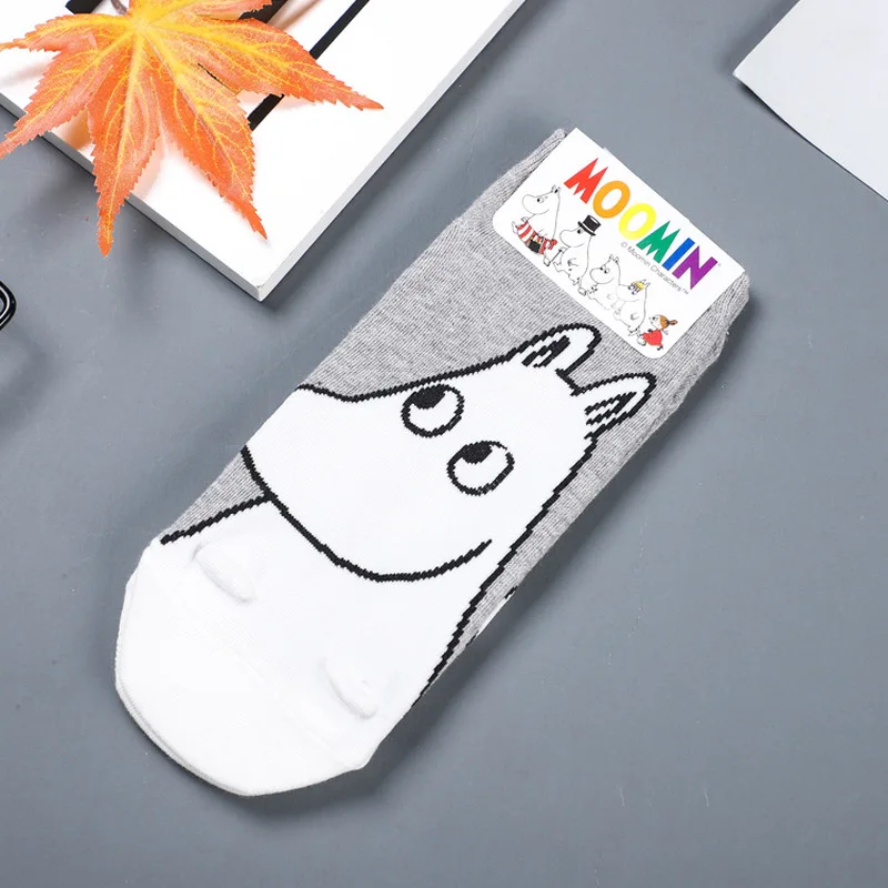 Anime Women Socks Snufkin Sock Figure Print Little My Hippo Cute Funny Cotton Absorb Sweat Breathable Comfort Calcetines Mujer