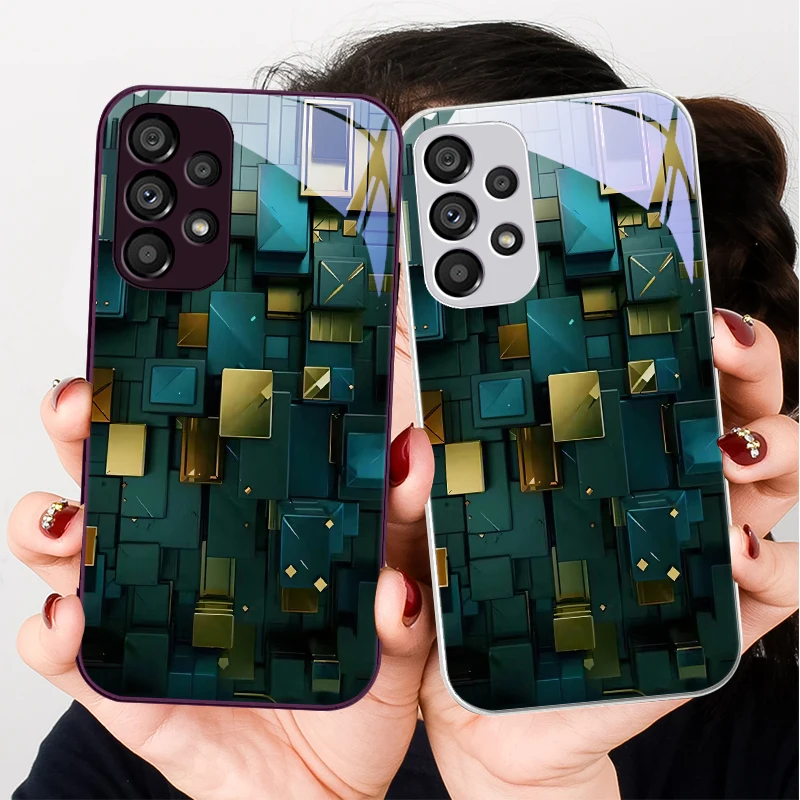 Bronze Space Far Peak Blue For Samsung Galaxy S24 Plus S20 21 FE S23 Ultra S8 9 A70 72 73 50 51 52 53 Tempered Glass Phone Case