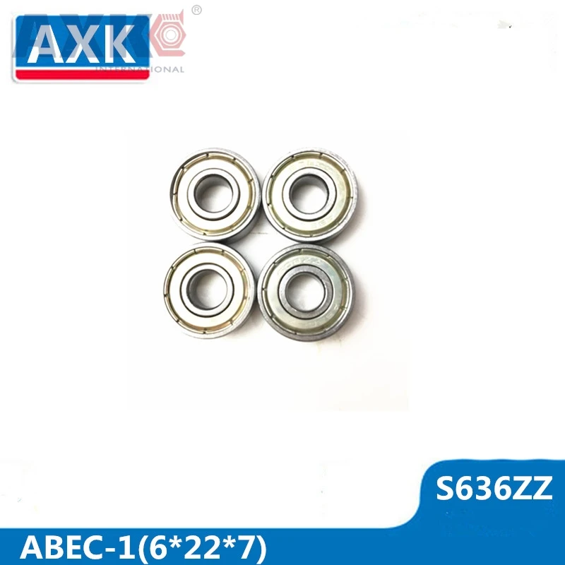 

AXK S636ZZ Bearing 6*22*7 mm ( 10 Pcs ) ABEC-1 Grade S636ZZ SS 636 Z Stainless Steel Miniature S636 ZZ Ball Bearings