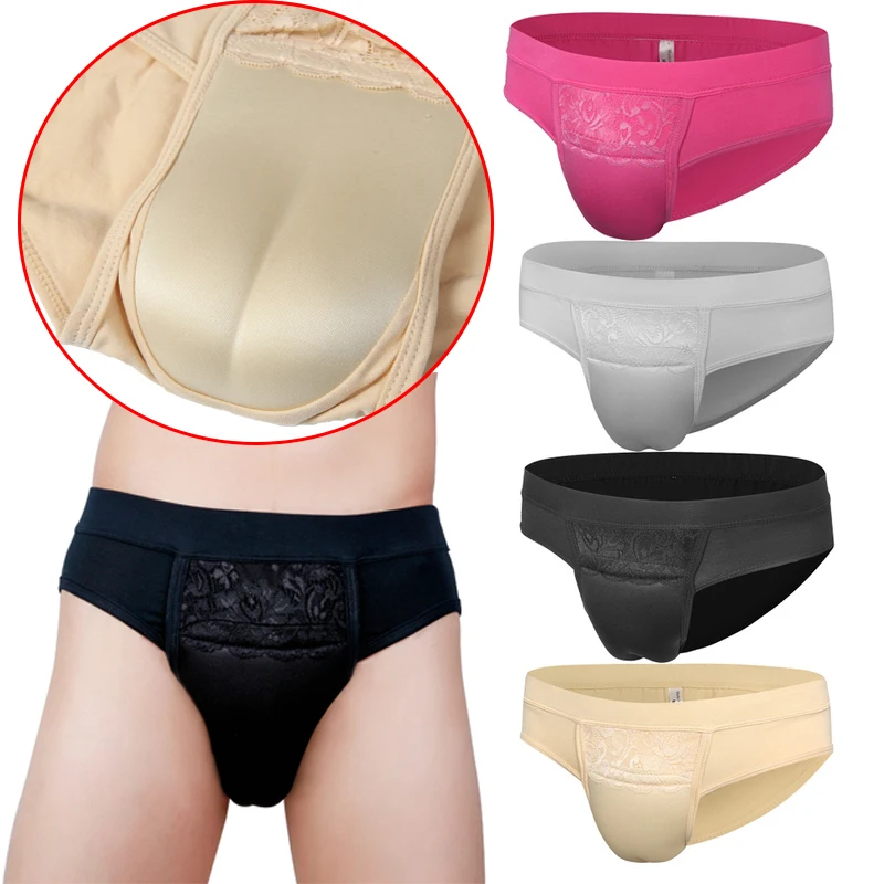 

Mens Hiding Gaff Panties Fake Vaginal Pad Control Gaff Briefs Transgender Crossdressing Lace Men Briefs Sexy Gay Sissy Underwear