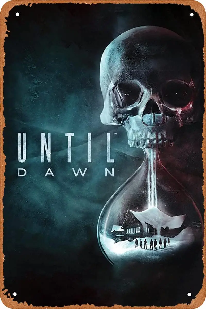 Cllsatm Untl Dawn Game Poster Vdeo Metal Sgn Vntage Настенная табличка Декор 8x12 nch