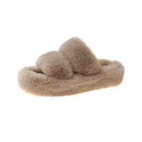2022 winter women fur slippers new slides fluffy furry sandals woman flip flops home slippers hot ladies plush shoes dorpship