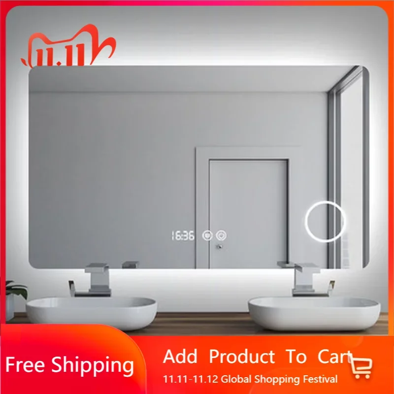 

Self Haircut Bath Mirror Cabinet Wall Mounted Anti Fog Girls Magnifying Bath Mirrors Wall Shower Miroir Douche Mirrors LG50JZ