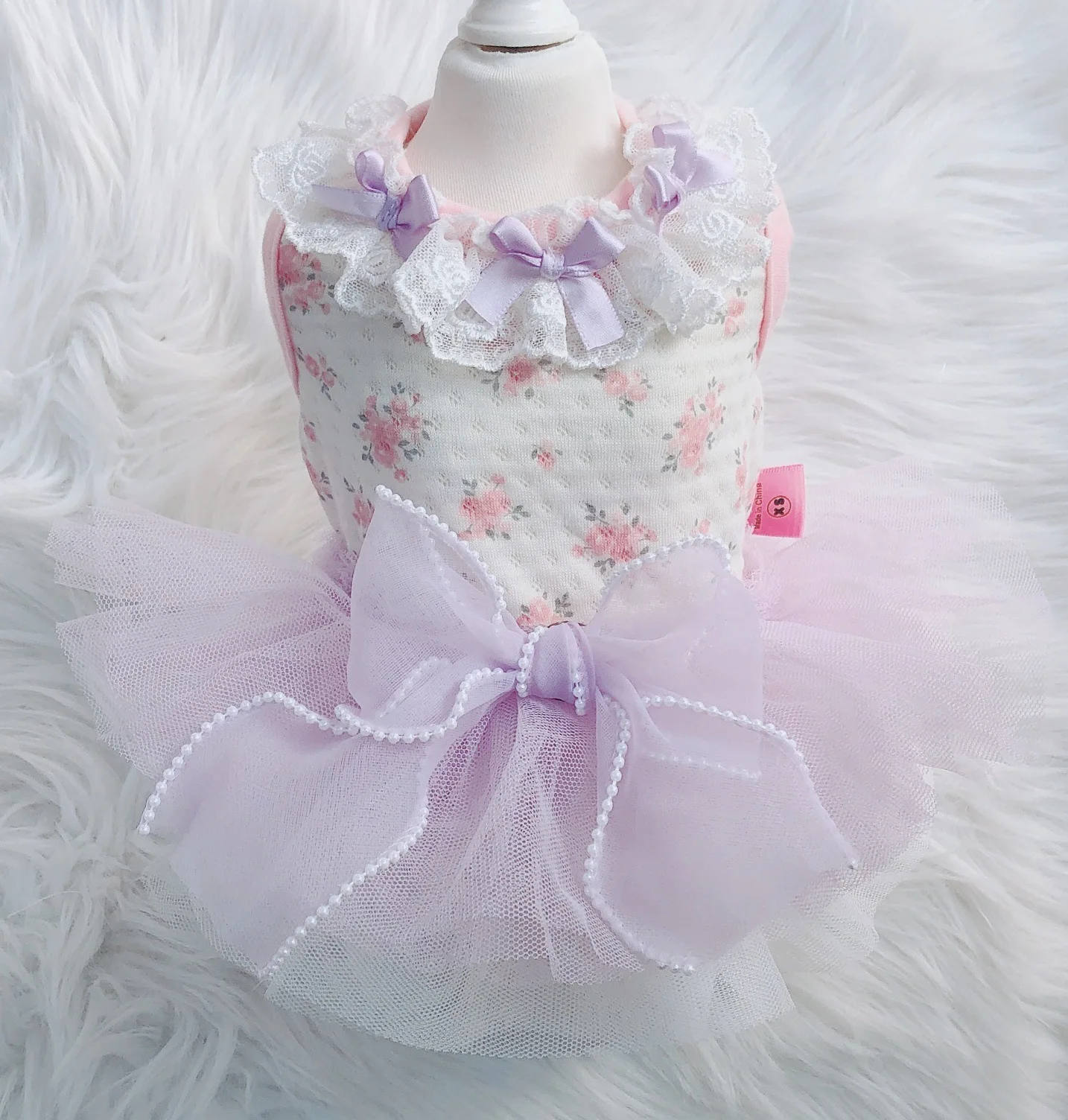

New Princess Dog Cat Dress Floral&Bows Design Pet Puppy Skirt Spring/Summer Clothes Outfit