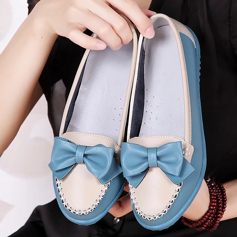 Women Flats Leather Breathable Casual Shoes Spring Autumn Female Shoes Fashion Comfortable Slip-On Lazy Shoes Zapatos De Mujer