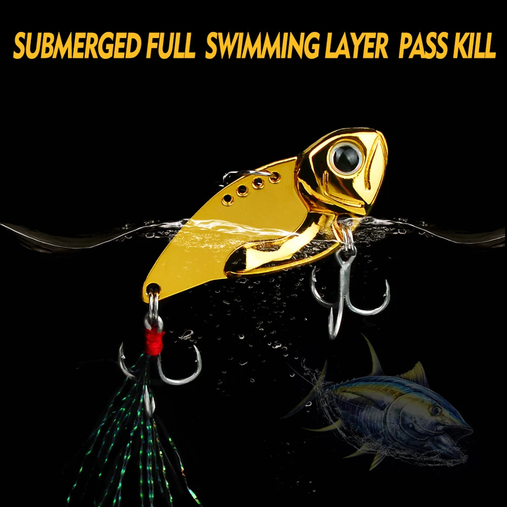 

Metal Spoon Lure Sharp Treble Hook Feather Hard Baits Sequins Artificial Bait Freshwater Spinner Tackle Paillette Fishing Tool