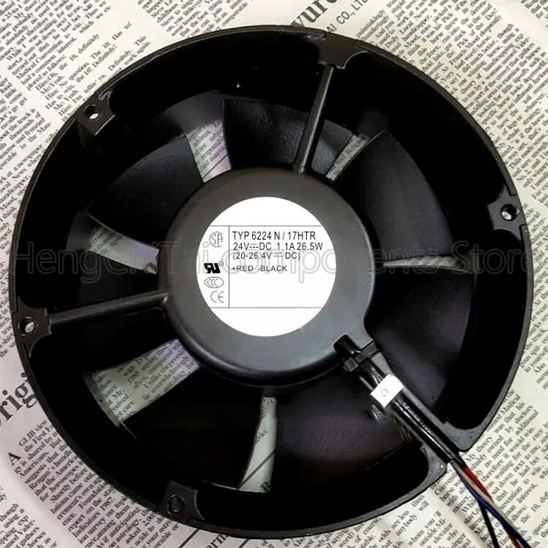 Оригинальный 100% рабочий 6224N/17HTR 24В 1.1A 26 5 Вт вентилятор 24V 26.5W