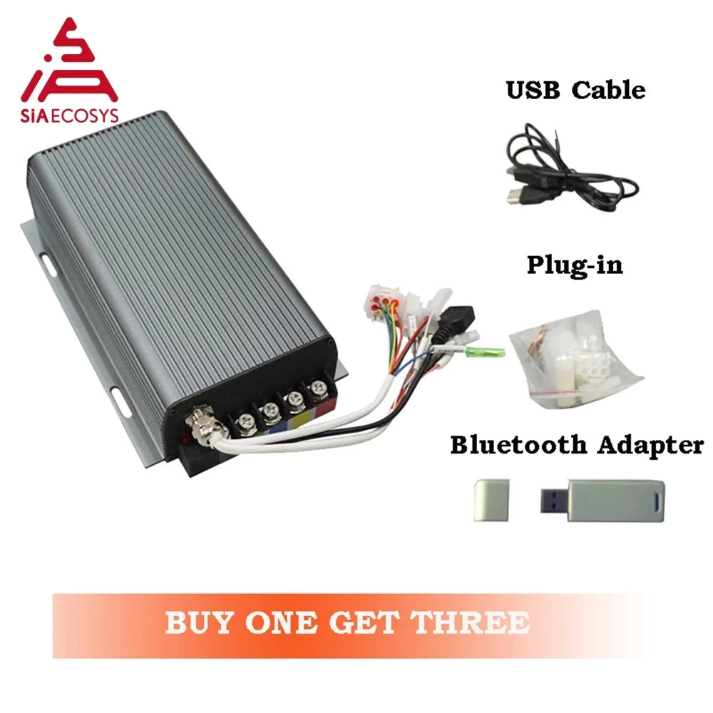 

Sabvoton SVMC60100 60v 100A Sine Wave Controller for 2000w-3000w BLDC Motor with Bluetooth Adapter Electric Scooter Hub Motor